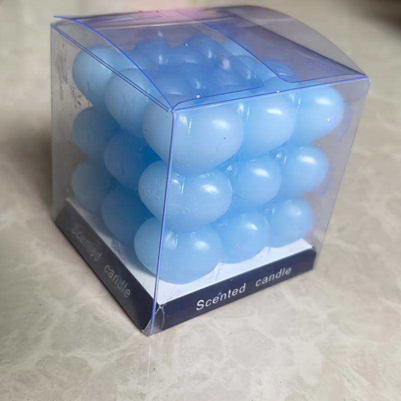 2pcs Aromatherapy Candle Mini Cube Bubble Love Gradual Cube Shape Candle