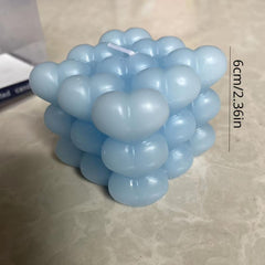 2pcs Aromatherapy Candle Mini Cube Bubble Love Gradual Cube Shape Candle