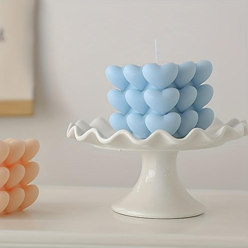 2pcs Aromatherapy Candle Mini Cube Bubble Love Gradual Cube Shape Candle