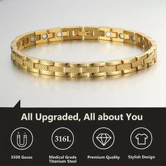 Adjustable Titanium Magnetic Bracelet for Women with Tool