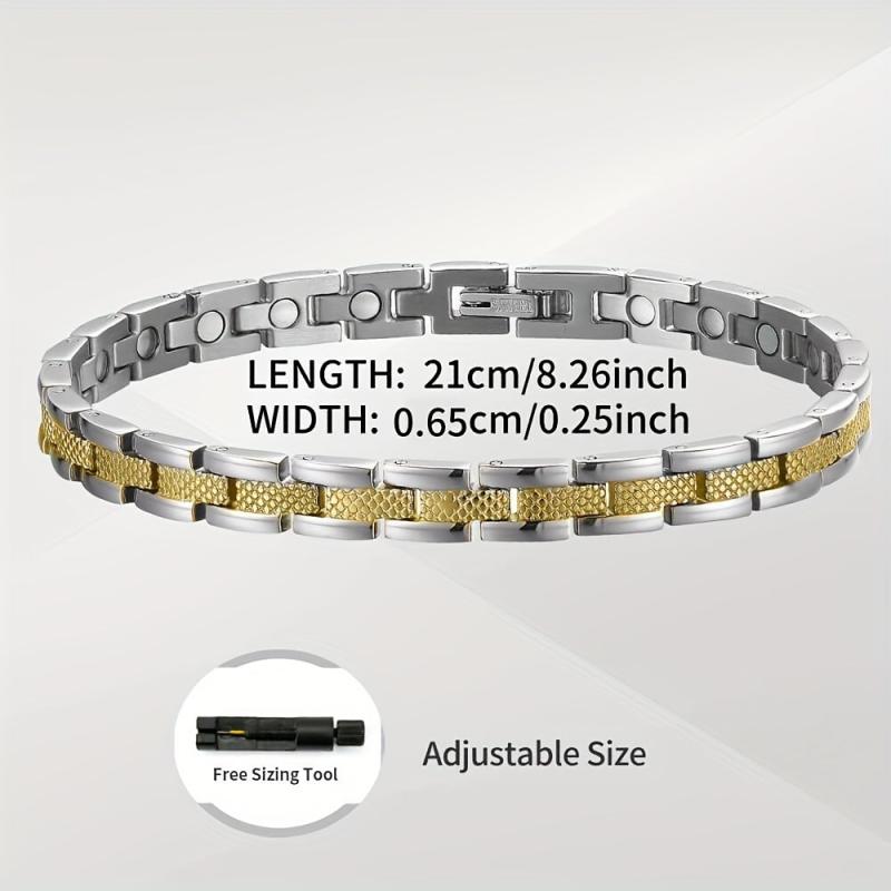 Adjustable Titanium Magnetic Bracelet for Women with Tool
