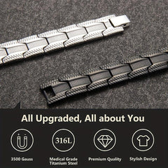 Men's Magnetic Titanium Steel Bracelet With Ultra Strength Magnet