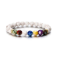 7 Chakra Bracelet for Women with Real Stones, Meditation Yoga Gemstone Jewelry