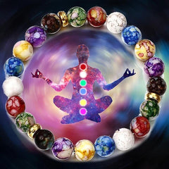 7 Chakra Bracelet for Women with Real Stones, Meditation Yoga Gemstone Jewelry