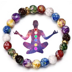 7 Chakra Bracelet for Women with Real Stones, Meditation Yoga Gemstone Jewelry