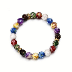 7 Chakra Bracelet for Women with Real Stones, Meditation Yoga Gemstone Jewelry