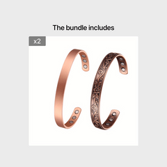 Solid Copper Magnetic Bracelets Cuff Bangle for Women Men