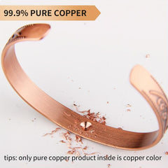 Solid Copper Magnetic Bracelets Cuff Bangle for Women Men