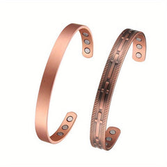 Solid Copper Magnetic Bracelets Cuff Bangle for Women Men