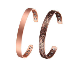 Solid Copper Magnetic Bracelets Cuff Bangle for Women Men