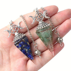 Seven Chakra Resin Crystal Pendant Energy Generator Wealth Attraction