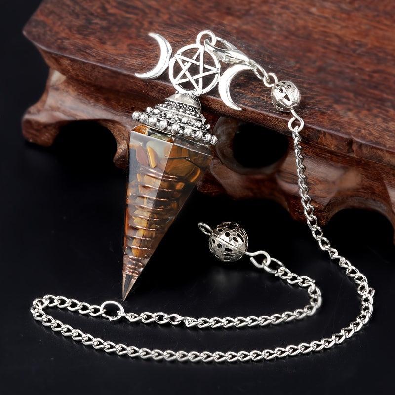 Seven Chakra Resin Crystal Pendant Energy Generator Wealth Attraction