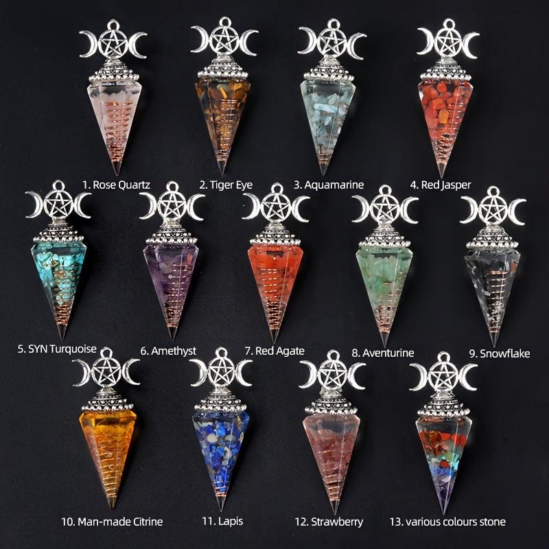 Seven Chakra Resin Crystal Pendant Energy Generator Wealth Attraction