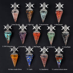 Seven Chakra Resin Crystal Pendant Energy Generator Wealth Attraction