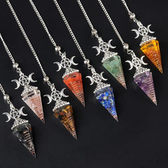 Seven Chakra Resin Crystal Pendant Energy Generator Wealth Attraction