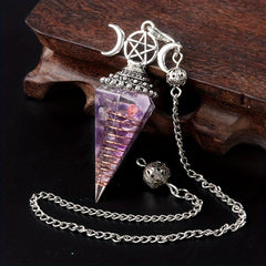 Seven Chakra Resin Crystal Pendant Energy Generator Wealth Attraction