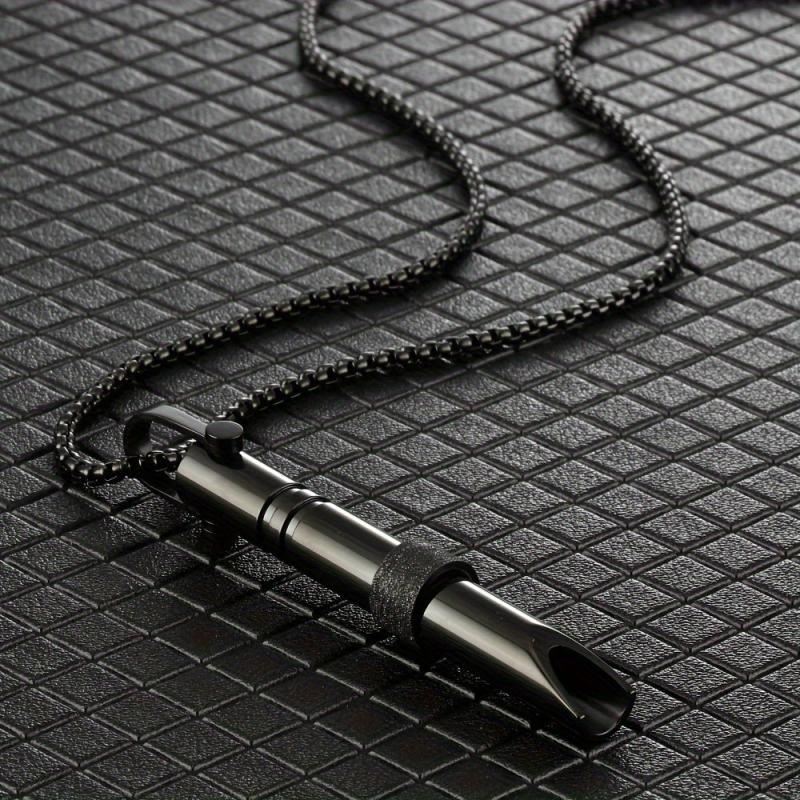Stainless Steel Yoga Breathing Necklace Whistle - Unisex Design