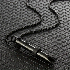 Stainless Steel Yoga Breathing Necklace Whistle - Unisex Design