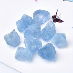 5pcs Celestite Kyanite Rough Crystal for Cutting Tumbling Polishing