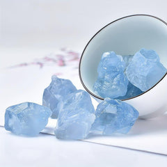 5pcs Celestite Kyanite Rough Crystal for Cutting Tumbling Polishing