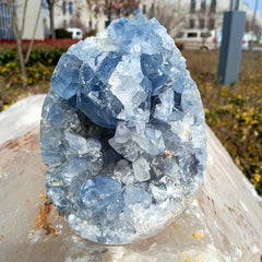 Sky Stone Crystal Cluster Energy Crystal Aquarium Decor Stone Home Ornament