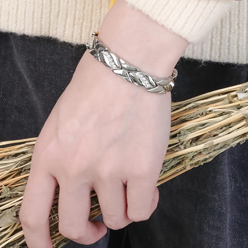Magnetic Bracelet Women Ultra Strength Magnet Crystal Titanium Steel Adjustable