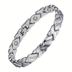 Magnetic Bracelet Women Ultra Strength Magnet Crystal Titanium Steel Adjustable