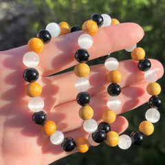 Body Purification Bracelet Selenite Tourmaline Palo Santo Crystal