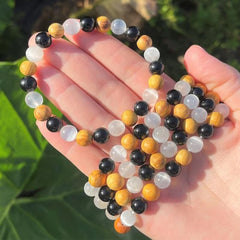 Body Purification Bracelet Selenite Tourmaline Palo Santo Crystal