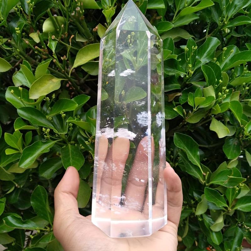 Clear Smelt Quartz Point Crystal Grid Reiki Chakra Stone