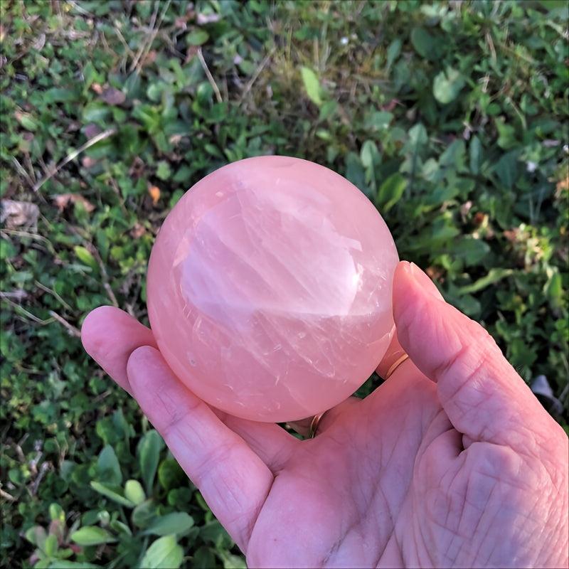 Polished Rose Quartz Massage Ball - Room Decoration Pink Crystal Ball
