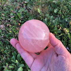 Polished Rose Quartz Massage Ball - Room Decoration Pink Crystal Ball