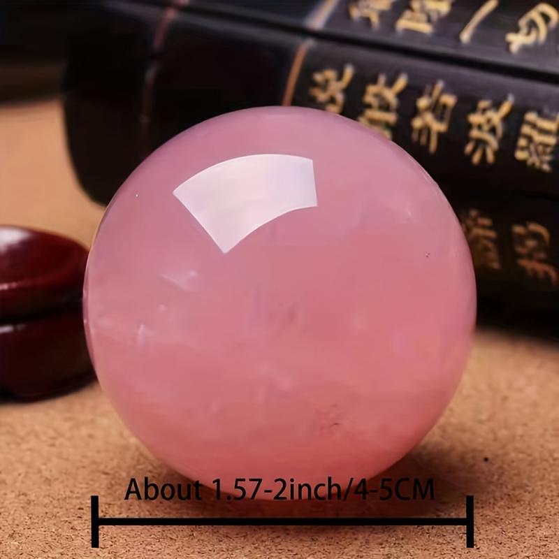 Polished Rose Quartz Massage Ball - Room Decoration Pink Crystal Ball