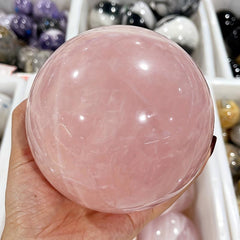 Polished Rose Quartz Massage Ball - Room Decoration Pink Crystal Ball