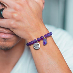 Natural Amethyst Body Purification Pendant Bracelet Energy Stone