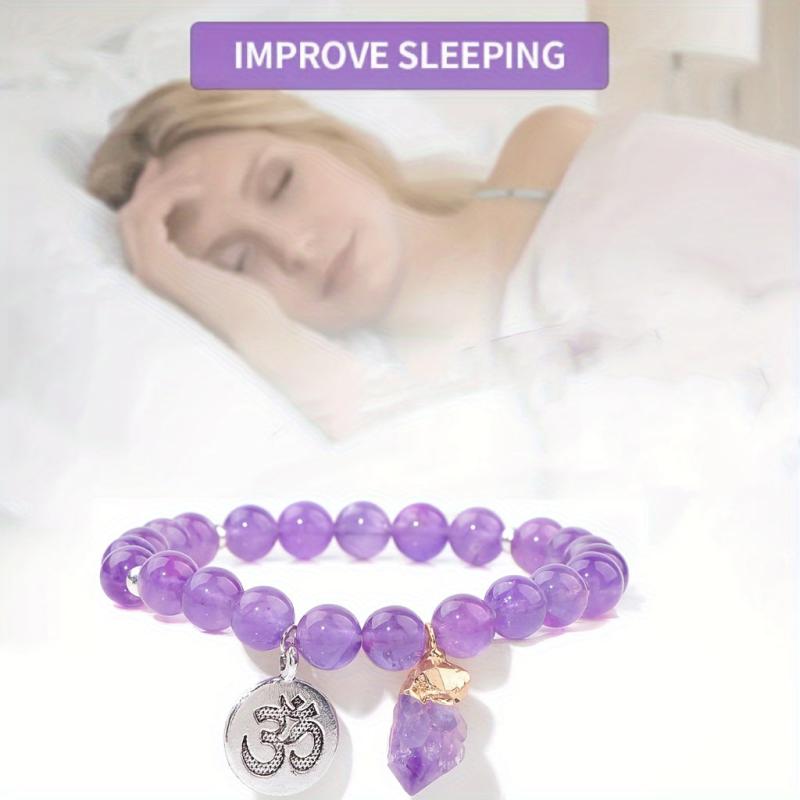 Natural Amethyst Body Purification Pendant Bracelet Energy Stone