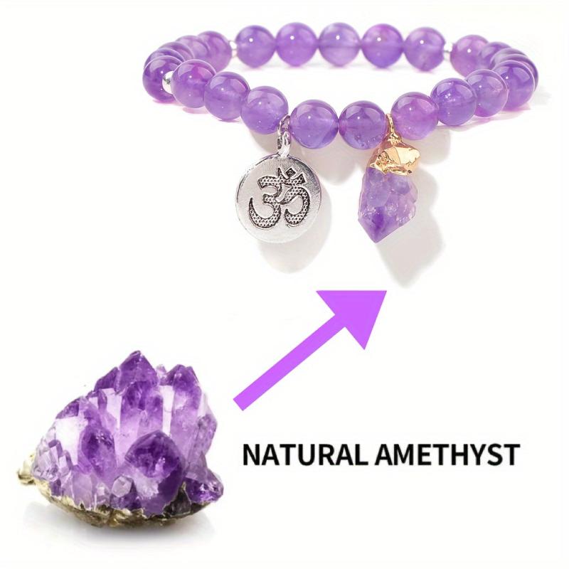 Natural Amethyst Body Purification Pendant Bracelet Energy Stone