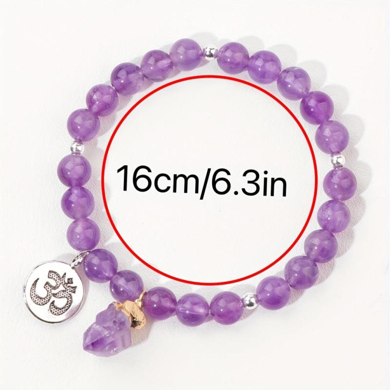 Natural Amethyst Body Purification Pendant Bracelet Energy Stone
