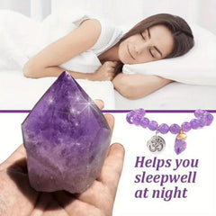 Natural Amethyst Body Purification Pendant Bracelet Energy Stone
