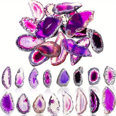 7pcs Agate Pendants for DIY Jewelry Making