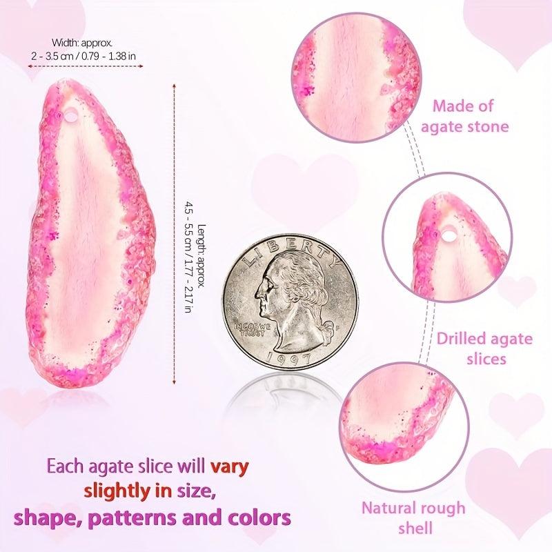 7pcs Agate Pendants for DIY Jewelry Making