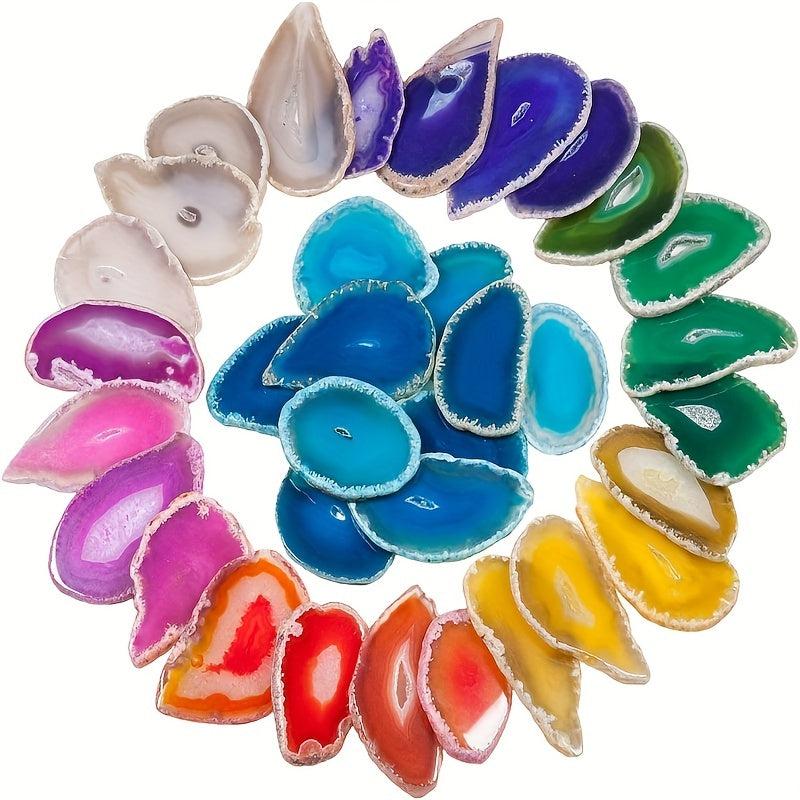 7pcs Agate Pendants for DIY Jewelry Making