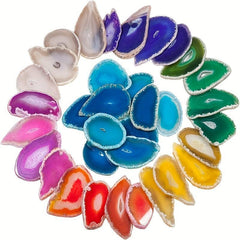 7pcs Agate Pendants for DIY Jewelry Making