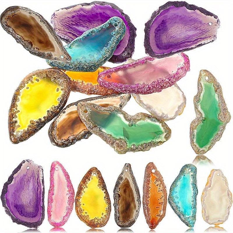 7pcs Agate Pendants for DIY Jewelry Making