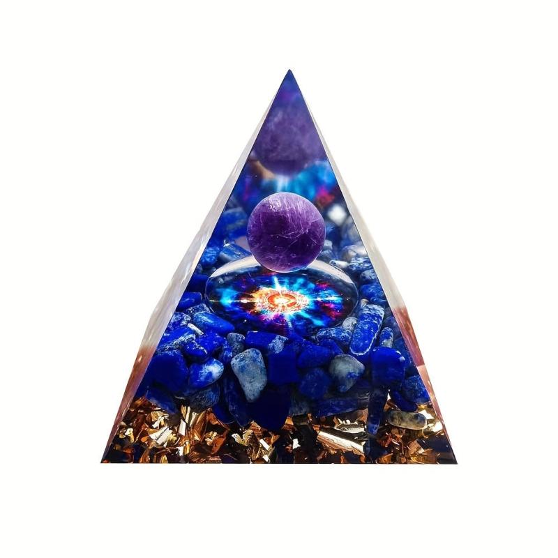 Orgone Pyramid & Amethyst Crystal Ball for Positive Energy & Protection