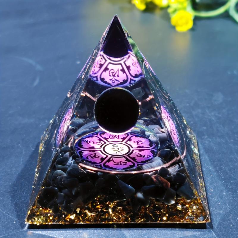 Orgone Pyramid & Amethyst Crystal Ball for Positive Energy & Protection