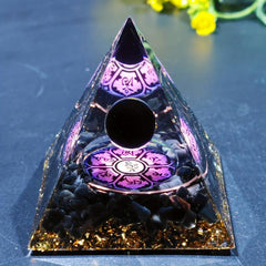 Orgone Pyramid & Amethyst Crystal Ball for Positive Energy & Protection