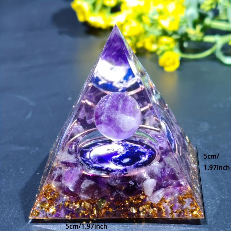 Orgone Pyramid & Amethyst Crystal Ball for Positive Energy & Protection