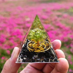 Orgone Pyramid & Amethyst Crystal Ball for Positive Energy & Protection