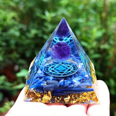 Orgone Pyramid & Amethyst Crystal Ball for Positive Energy & Protection